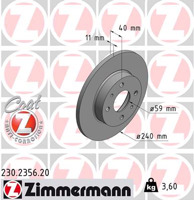 Bremsscheibe Zimmermann 230.2356.20 Bremsscheibe Zimmermann 230.2356.20 von Zimmermann