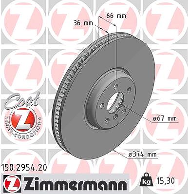 Zimmermann Bremsscheibe belüftet vorne links [Hersteller-Nr. 150.2954.20] für BMW von Zimmermann