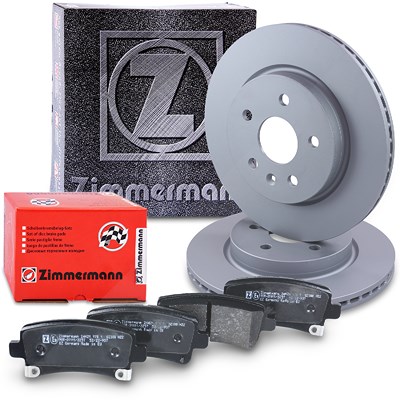 Zimmermann Bremsscheiben +Bremsbeläge hinten für Opel, Saab von Zimmermann