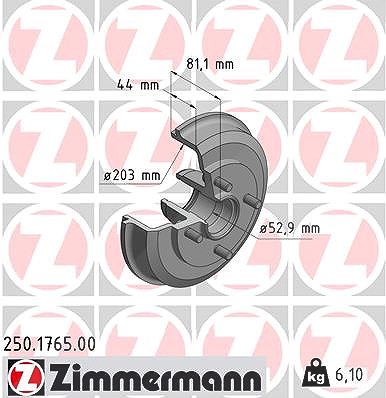 Zimmermann Bremstrommel [Hersteller-Nr. 250.1765.00] für Ford von Zimmermann