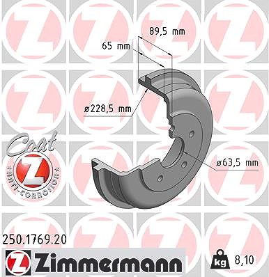 Zimmermann Bremstrommel [Hersteller-Nr. 250.1769.20] für Ford von Zimmermann