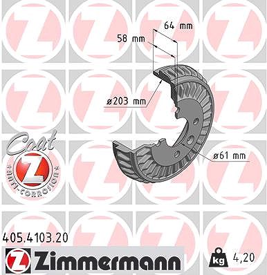 Zimmermann Bremstrommel [Hersteller-Nr. 405.4103.20] für Smart von Zimmermann