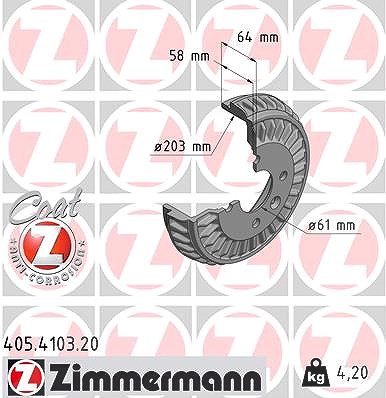 Zimmermann Bremstrommel [Hersteller-Nr. 405.4103.20] für Dacia, Smart von Zimmermann