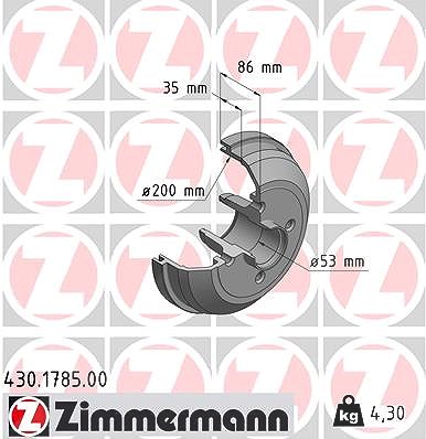 Zimmermann Bremstrommel [Hersteller-Nr. 430.1785.00] für Opel, Vauxhall von Zimmermann