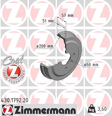 Zimmermann Bremstrommel [Hersteller-Nr. 430.1792.20] für Opel von Zimmermann