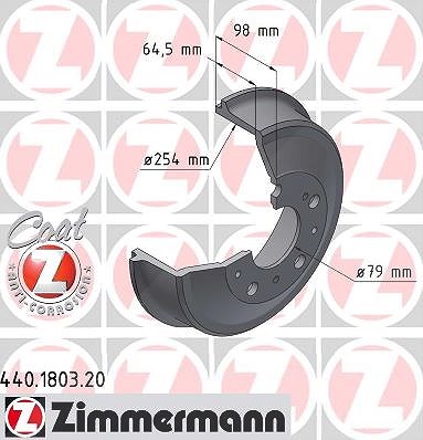 Zimmermann Bremstrommel [Hersteller-Nr. 440.1803.20] für Citroën, Fiat, Peugeot von Zimmermann