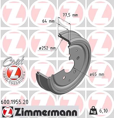 Zimmermann Bremstrommel [Hersteller-Nr. 600.1955.20] für VW von Zimmermann