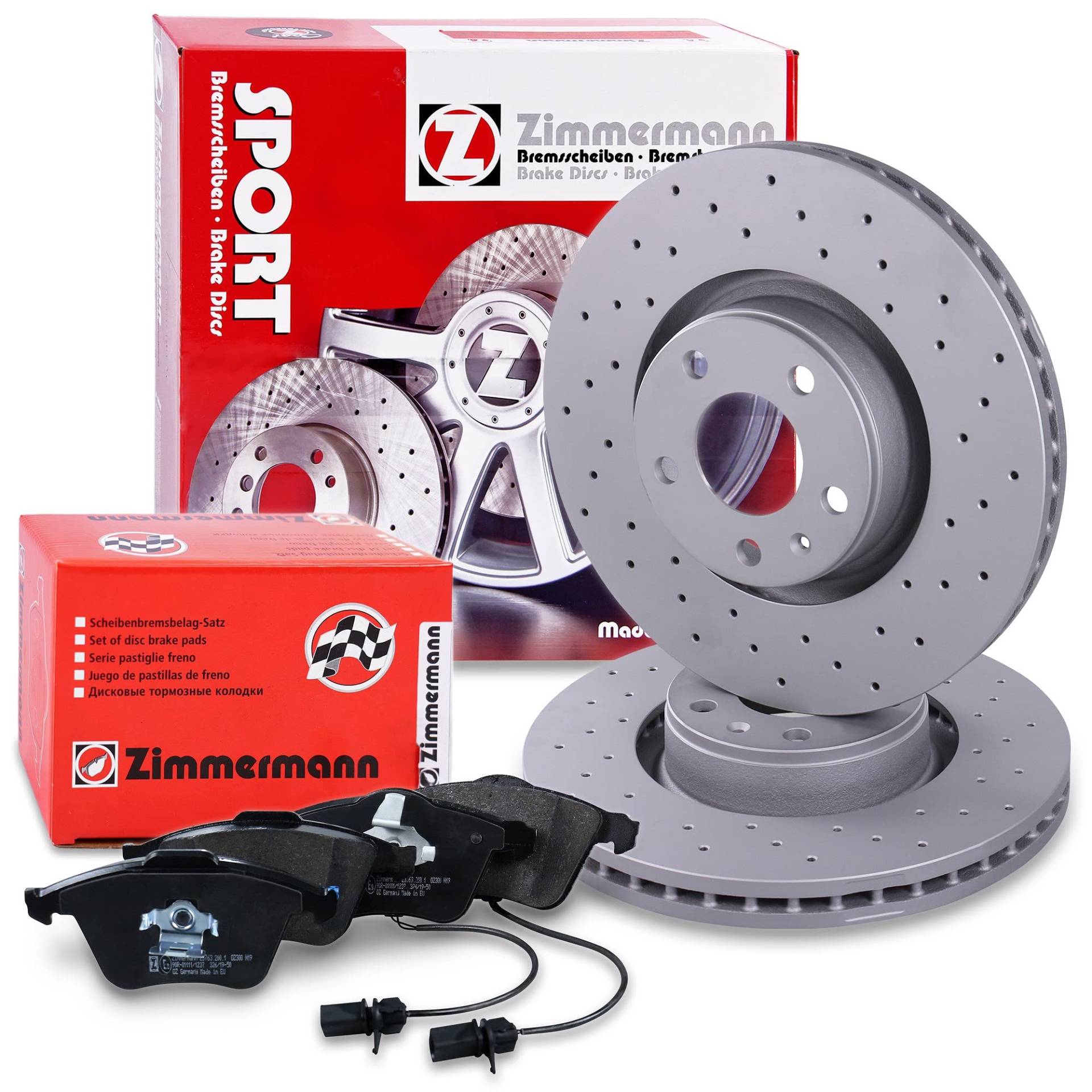 ZIMMERMANN Bremsenset Vorderachse inkl. Bremsscheiben Belüftet Ø 321 mm + Bremsbeläge vorne AUDI A6 Allroad C6 (4FH),A6 C6 (4F2),A6 C6 Avant (4F5),A8 D3 (4E2, 4E8) von Zimmermann