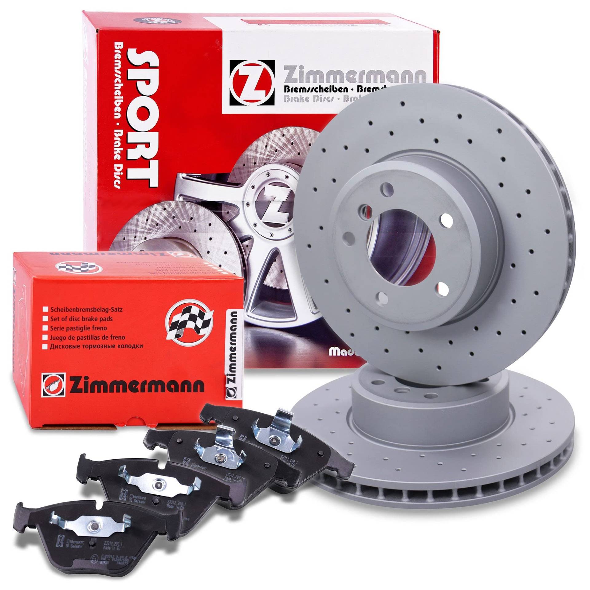 ZIMMERMANN Bremsenset Vorderachse inkl. Gelochte Bremsscheiben Belüftet Ø 324 mm + Bremsbeläge vorne Kompatibel mit BMW 5er (E60), 5 Touring (E61), 6 (E63), 6 Cabriolet (E64) ZIMMERMANN Bremsenset Vorderachse inkl. Gelochte Bremsscheiben Belüftet Ø 324 mm + Bremsbeläge vorne Kompatibel mit BMW 5er (E60), 5 Touring (E61), 6 (E63), 6 Cabriolet (E64) von Zimmermann