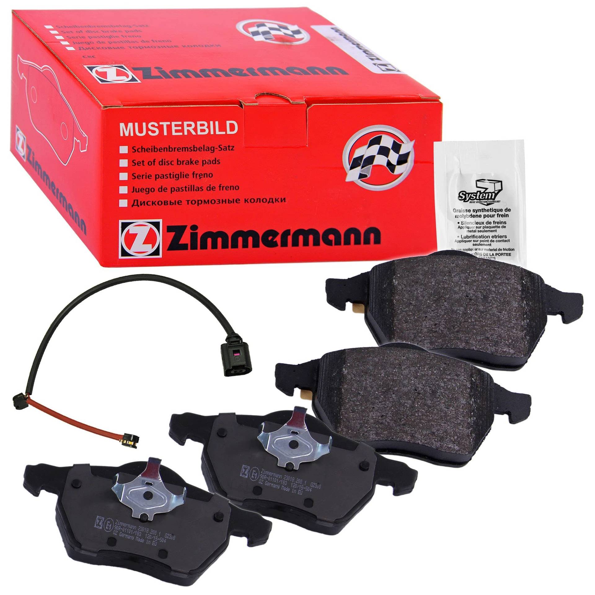ZIMMERMANN 23092.160.1 Serie Bremsbeläge, vorne, 1 Sensor, inklusive Platte dämpfend von Zimmermann