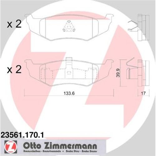 ZIMMERMANN 23561.170.1 Serie Bremsbeläge, vorne, 2 Sensoren Akustische, inklusive Platte dämpfend ZIMMERMANN 23561.170.1 Serie Bremsbeläge, vorne, 2 Sensoren Akustische, inklusive Platte dämpfend von Zimmermann