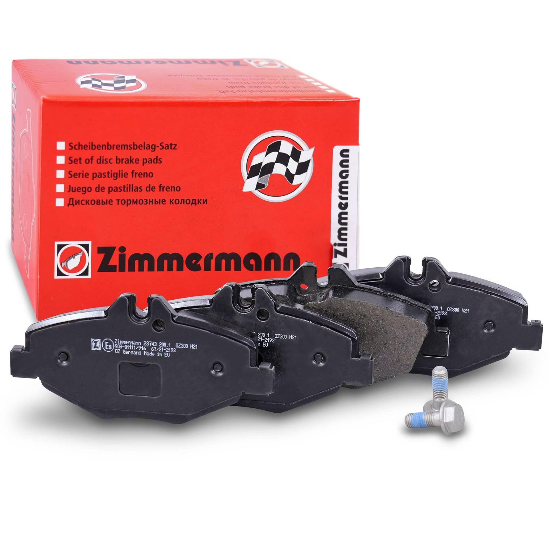 ZIMMERMANN 23743.200.1 Serie Bremsbeläge, vorne mit Vorbereitung Sensoren, inklusive Platte dämpfend von Zimmermann