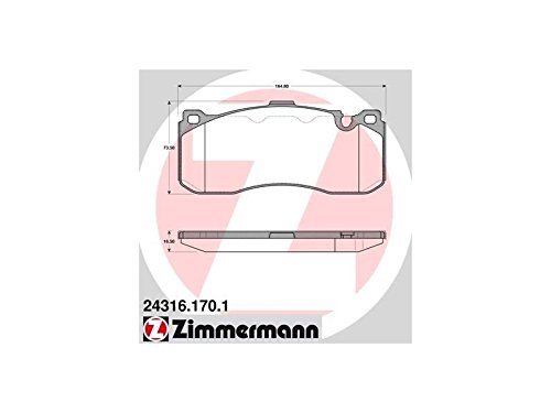 ZIMMERMANN 24316.170.1 Serie Bremsbeläge, vorne, inklusive Platte dämpfend von Zimmermann