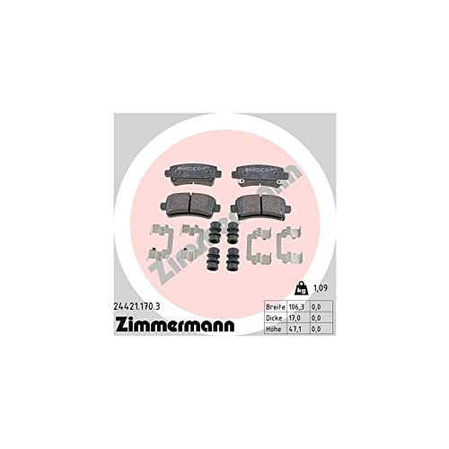 ZIMMERMANN 24421.170.3 Serie Bremsbeläge, vorne, 1 Sensor, inklusive Platte dämpfend, inklusive Zubehör von Zimmermann