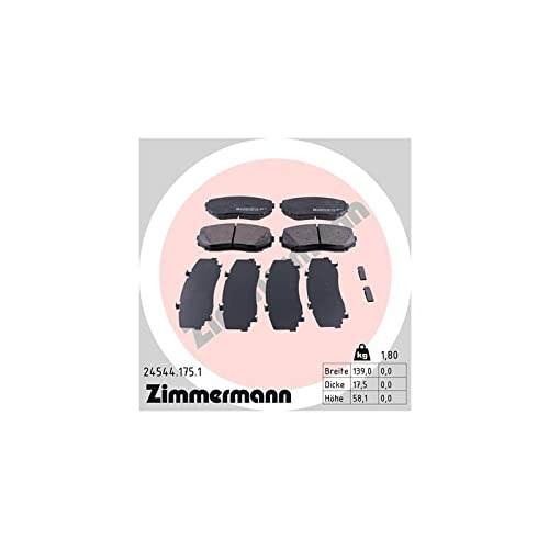 ZIMMERMANN 24544.175.1 Serie Bremsbeläge, vorne, 2 Sensoren Akustische, inklusive Platte dämpfend von Zimmermann