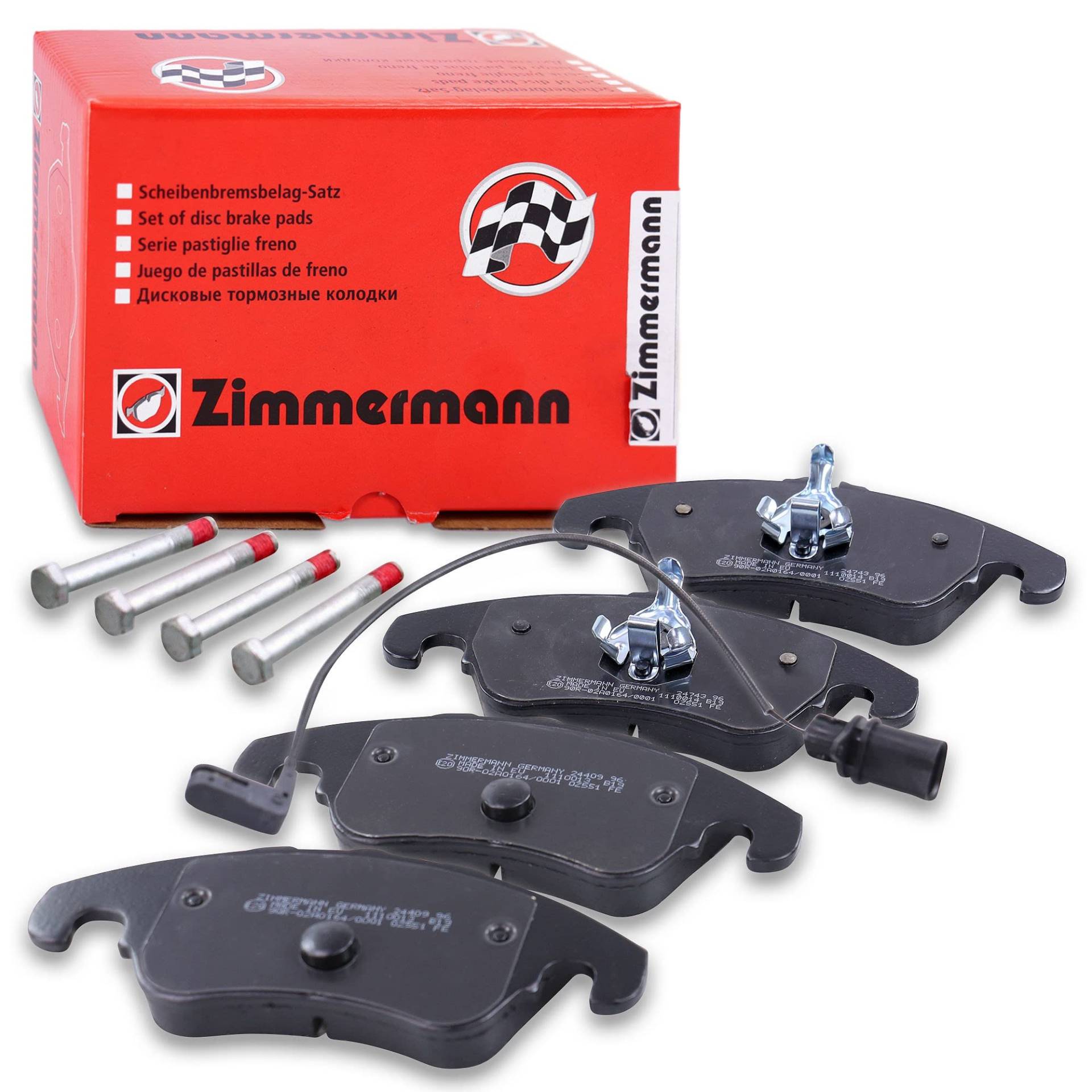 ZIMMERMANN 24743.190.2 Serie Bremsbeläge, vorne, 2 Sensoren, inklusive Platte dämpfend von Zimmermann
