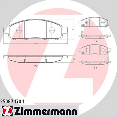ZIMMERMANN 25087.170.1 Serie Bremsbeläge, vorne, 2 Sensoren Akustische von Zimmermann