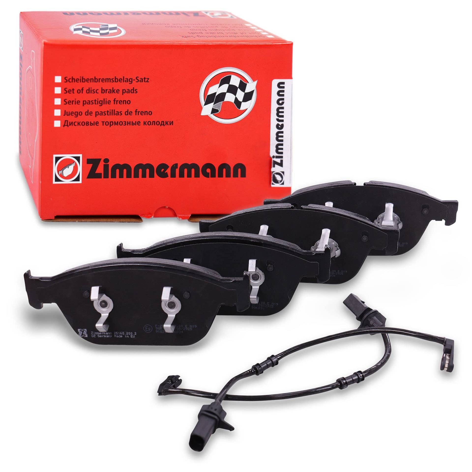 ZIMMERMANN 25160.200.2 Serie Bremsbelagsatz, Hinten, inklusive Platte dämpfend, Gewichte von Ausgleich von Zimmermann
