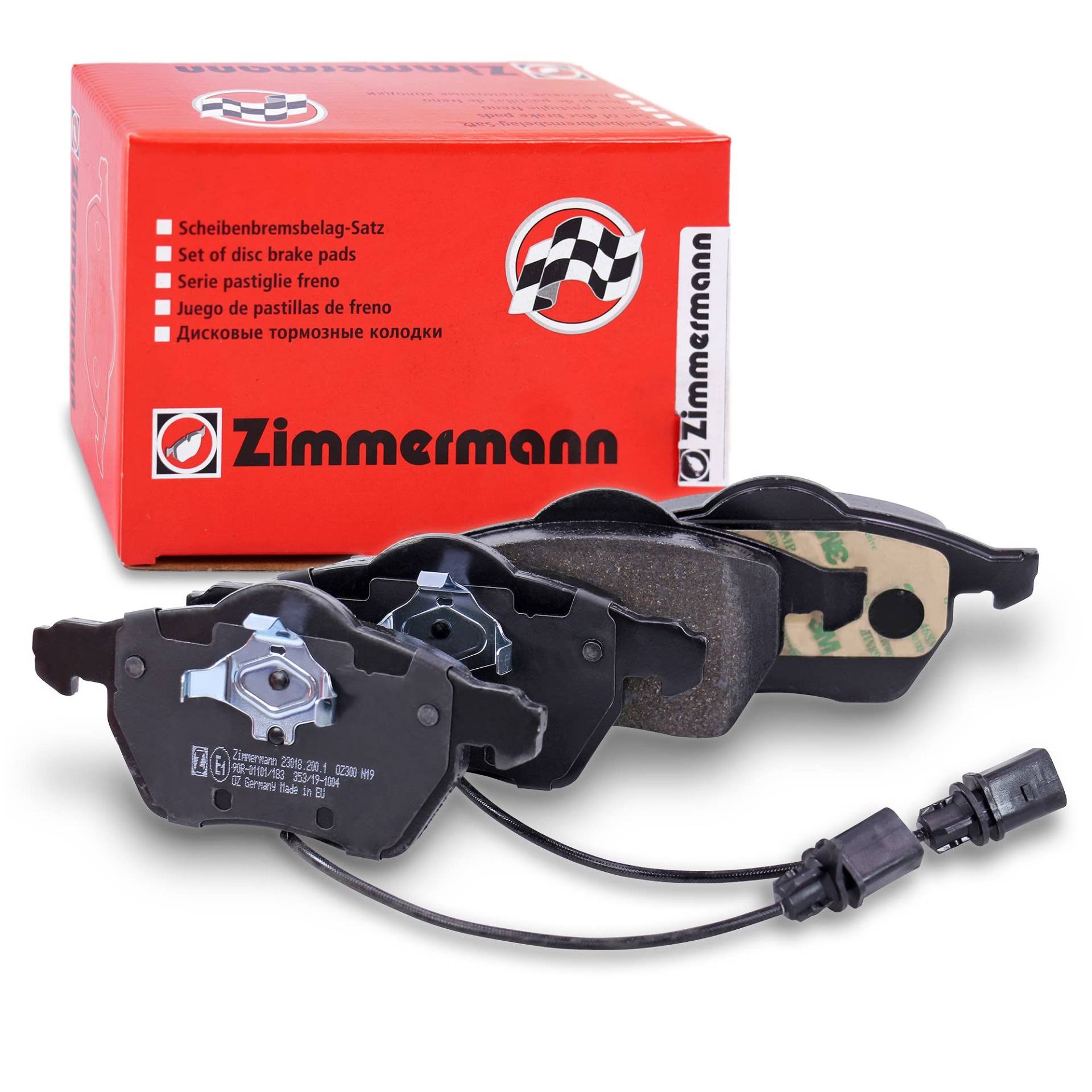 ZIMMERMANN 23018.200.1 Serie Bremsbeläge, vorne, 1 Sensor, 4 Platten Mikrofonspinne von Zimmermann