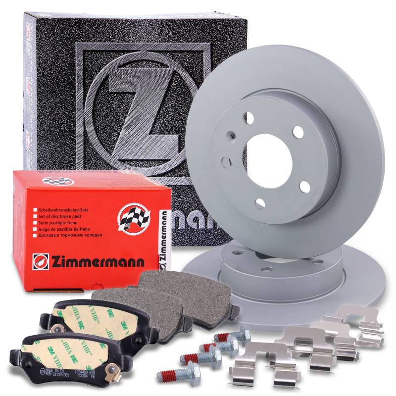 ZIMMERMANN Bremsenset Hinterachse inkl. Bremsscheiben Ø 264 mm Voll + Bremsbeläge hinten Kompatibel mit OPEL ASTRA G, COMBO, COMBO Tour, MERIVA A (X03), ZAFIRA FAMILY B (A05), ZAFIRA A (T98) von Zimmermann