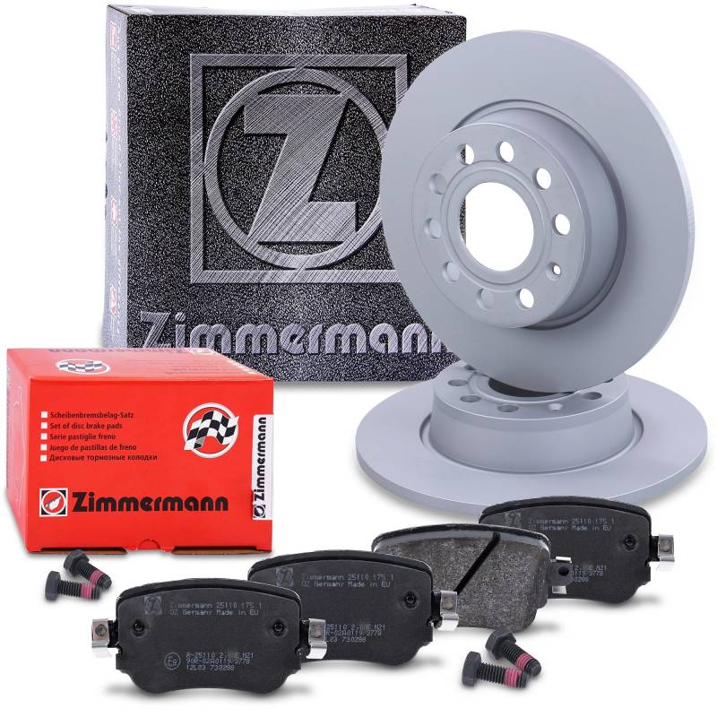 ZIMMERMANN Bremsenset Hinterachse inkl. Bremsscheiben hinten Ø 272 mm voll und Bremsbeläge hinten Kompatibel mit SEAT LEON (5F1) (5F5) (5F8), SKODA OCTAVIA 3, VW CADDY, von Homry