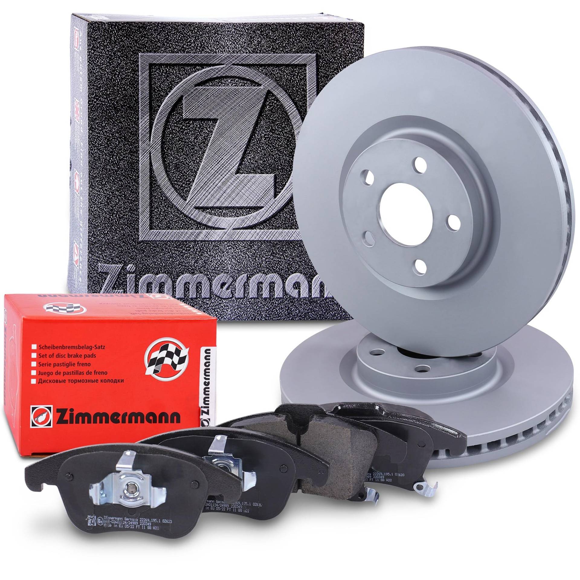 ZIMMERMANN Bremsenset Vorderachse inkl. Bremsscheiben Coat Z vorne Ø 316 mm innenbelüftet und Bremsbeläge vorne Kompatibel mit FORD GALAXY Mk3 (CK), S-MAX (CJ, WA6) von Zimmermann