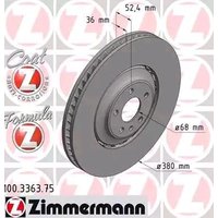 ZIMMERMANN Bremsscheibe zweiteilige Bremsscheibe 100.3363.75 Bremsscheiben,Scheibenbremsen AUDI,Q5 (8RB),A8 (4H2, 4H8, 4HC, 4HL),Q5 (FYB) von Zimmermann