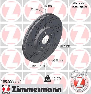 Zimmermann 1x Bremsscheibe Vorderachse Links [Hersteller-Nr. 400.5553.54] für Mercedes-Benz von Zimmermann