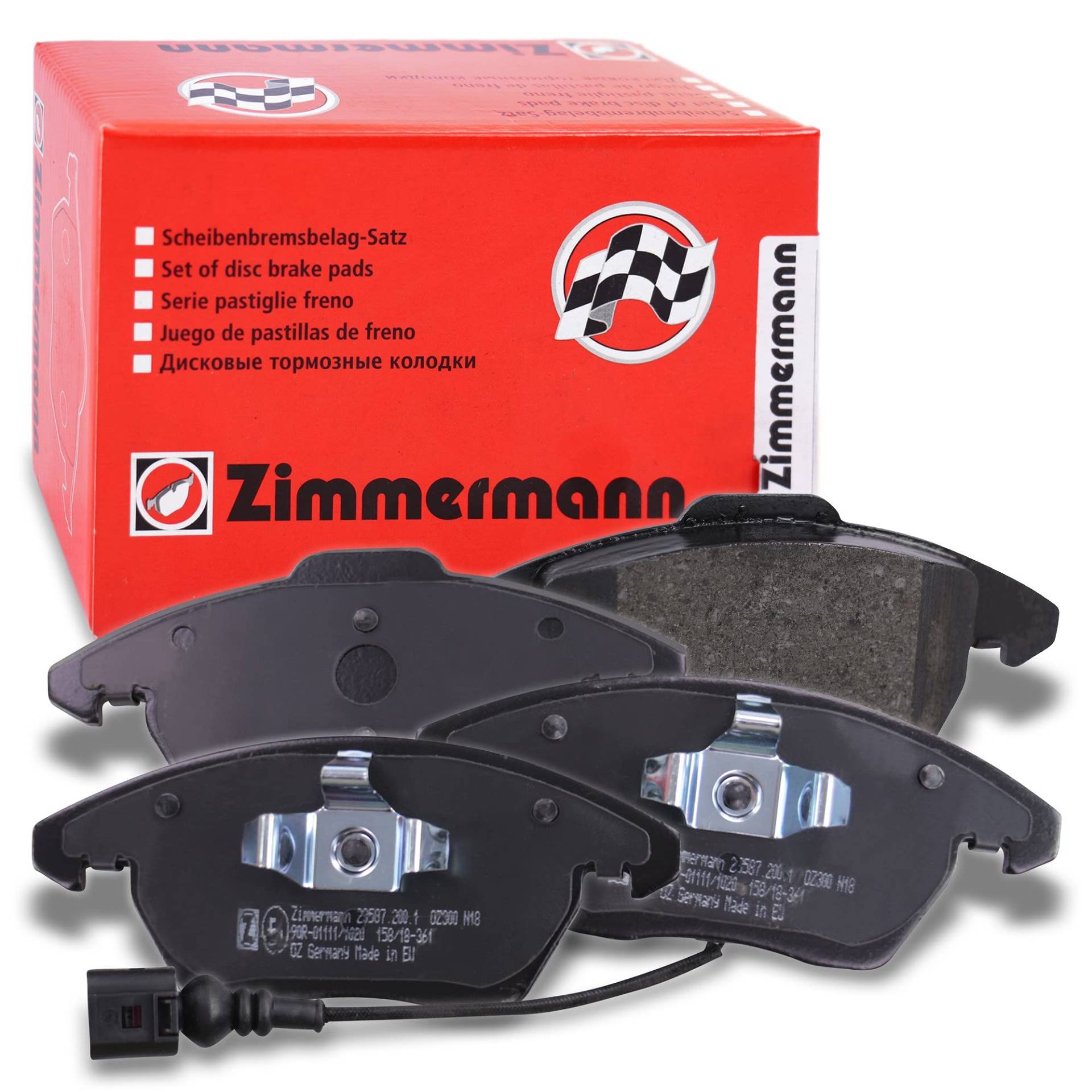 ZIMMERMANN 23587.200.1 Serie Bremsbeläge, vorne, 1 Sensor, inklusive Platte dämpfend von Zimmermann