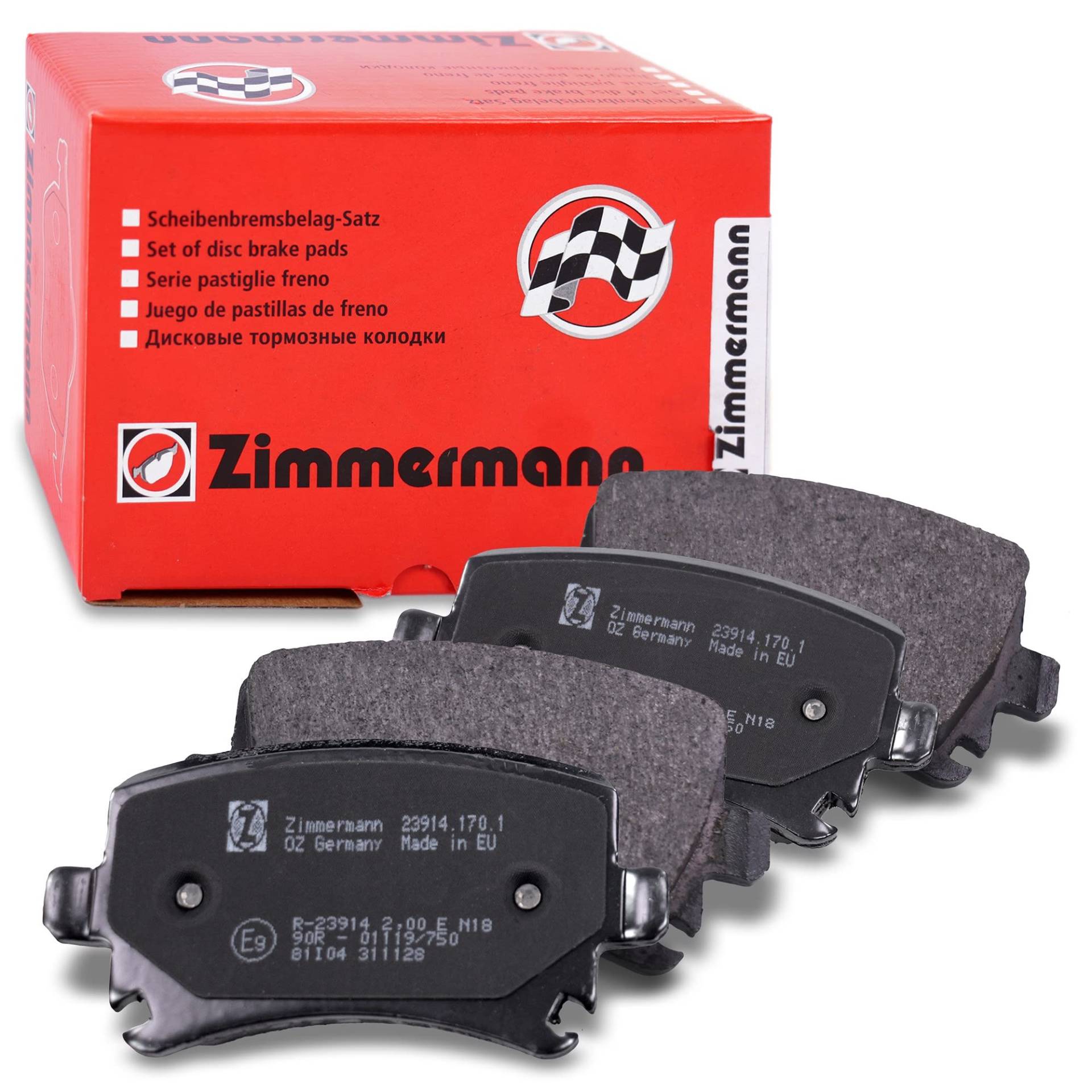 Zimmermann 23914.170.1 Bremsbelagsatz, Hinten, 8 Federn mit Vorbereitung Sensoren, inklusive Zubehör von Zimmermann
