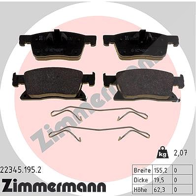 Zimmermann Bremsbeläge vorne (Satz) [Hersteller-Nr. 22345.195.2] für Opel von Zimmermann