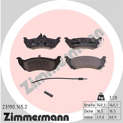 Zimmermann Bremsbelagsatz, Scheibenbremse [Hersteller-Nr. 23190.165.2] für Mercedes-Benz von Zimmermann
