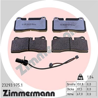 Zimmermann Bremsbelagsatz, Scheibenbremse [Hersteller-Nr. 23293.975.1] für Audi von Zimmermann