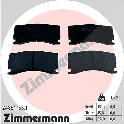 Zimmermann Bremsbelagsatz, Scheibenbremse [Hersteller-Nr. 24851.155.1] für Jaguar, Peugeot von Zimmermann