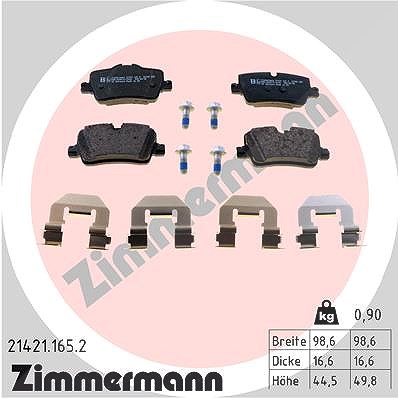 Zimmermann Bremsbelagsatz hinten [Hersteller-Nr. P06113] für BMW von Zimmermann