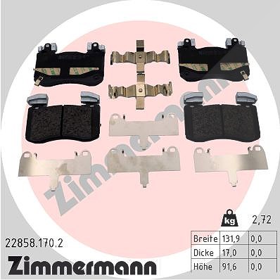 Zimmermann Bremsbelagsatz vorne [Hersteller-Nr. 22858.170.2] für Genesis, Kia von Zimmermann