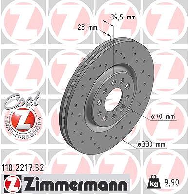 Zimmermann Bremsscheibe [Hersteller-Nr. 110.2217.52] für Alfa Romeo, Jeep von Zimmermann