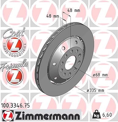Zimmermann Bremsscheibe [Hersteller-Nr. 100.3346.75] für Audi von Zimmermann