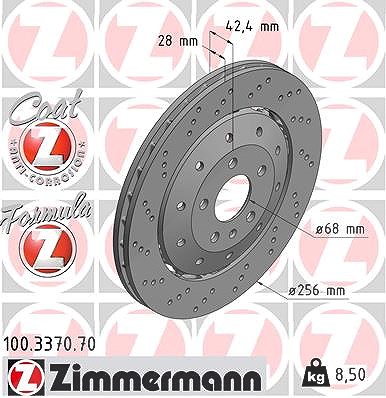 Zimmermann Bremsscheibe [Hersteller-Nr. 100.3370.70] für Audi von Zimmermann