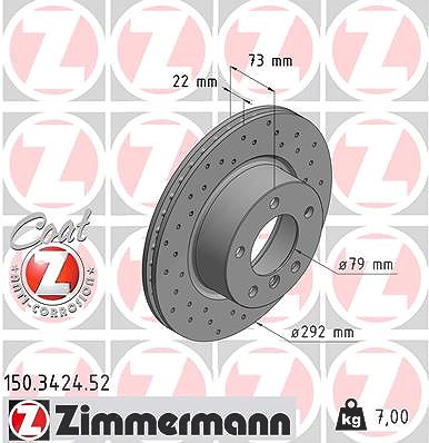 Zimmermann Bremsscheibe [Hersteller-Nr. 150.3424.52] für BMW von Zimmermann