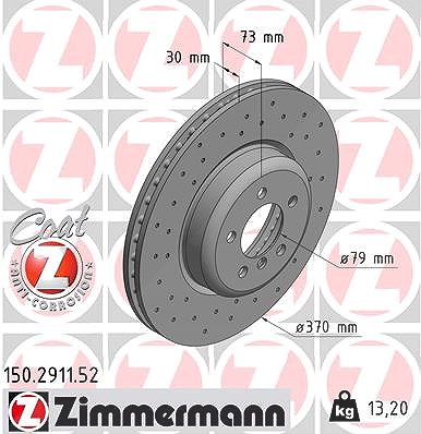 Zimmermann 1x Bremsscheibe [Hersteller-Nr. 150.2911.52] für BMW von Zimmermann