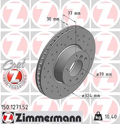 Zimmermann Bremsscheibe [Hersteller-Nr. 150.1271.52] für BMW von Zimmermann