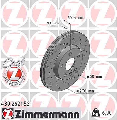 Zimmermann Bremsscheibe [Hersteller-Nr. 430.2621.52] für Chevrolet, Opel von Zimmermann