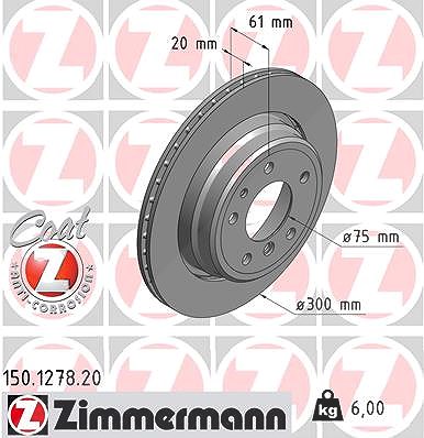 Zimmermann Bremsscheibe [Hersteller-Nr. 150.1278.20] für BMW von Zimmermann