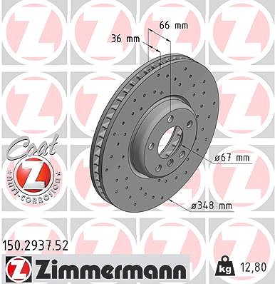 Zimmermann Bremsscheibe [Hersteller-Nr. 150.2937.52] für BMW von Zimmermann