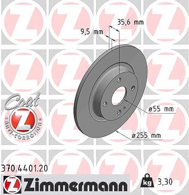 Zimmermann Bremsscheibe [Hersteller-Nr. 370.4401.20] für Mazda von Zimmermann