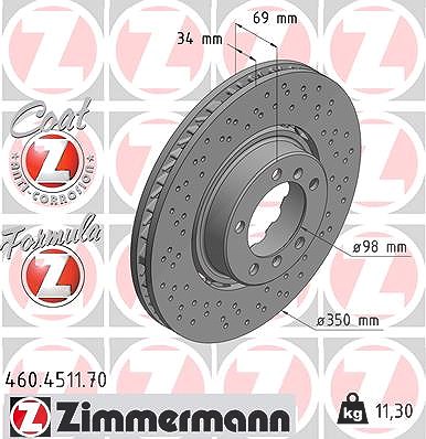 Zimmermann Bremsscheibe [Hersteller-Nr. 460.4511.70] für Porsche von Zimmermann