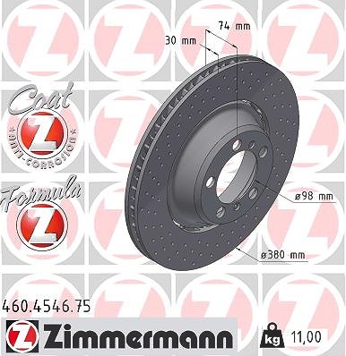 Zimmermann Bremsscheibe [Hersteller-Nr. 460.4546.75] für Porsche von Zimmermann