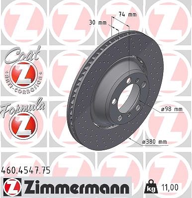 Zimmermann Bremsscheibe [Hersteller-Nr. 460.4547.75] für Porsche von Zimmermann