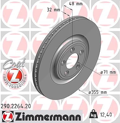 Zimmermann Bremsscheibe [Hersteller-Nr. 290.2264.20] für Jaguar von Zimmermann